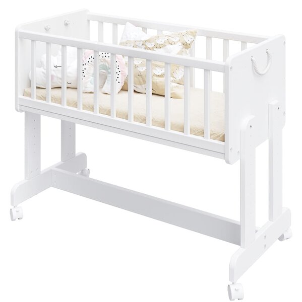 Białe Łóżeczko 6w1 Lula Baby 90×40 – dostawka, kosz Mojżesza, biurko