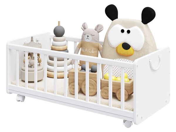 Białe Łóżeczko 6w1 Lula Baby 90×40 – dostawka, kosz Mojżesza, biurko