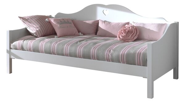Białe łóżko dziecięce z litego drewna sosnowego z wysuwanym łóżkiem ze schowkiem 90x200 cm AMORI – Vipack