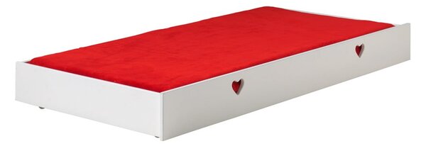 Białe łóżko dziecięce z litego drewna sosnowego z wysuwanym łóżkiem ze schowkiem 90x200 cm AMORI – Vipack