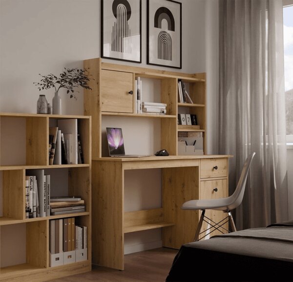 Biurko z nadstawką i szafką artisan | Umeblowana.com
