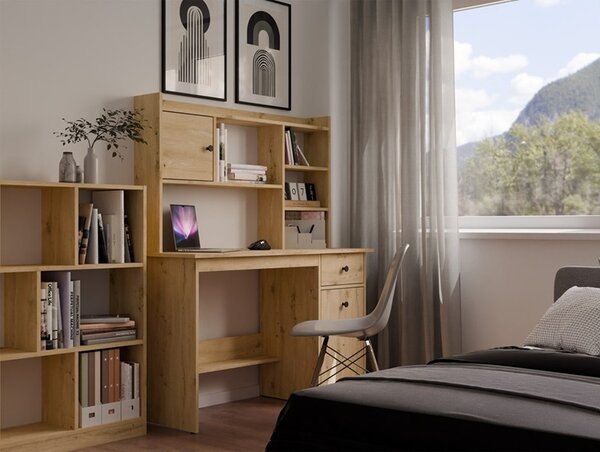 Biurko z nadstawką i szafką artisan | Umeblowana.com