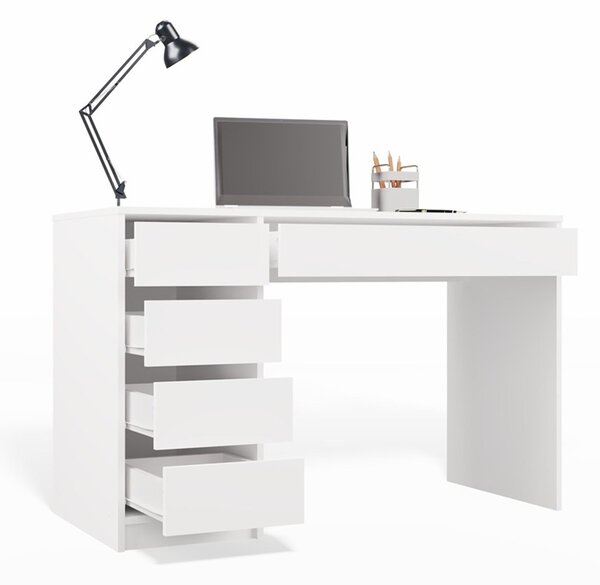 Białe biurko z szufladami 120 cm | Umeblowana.com