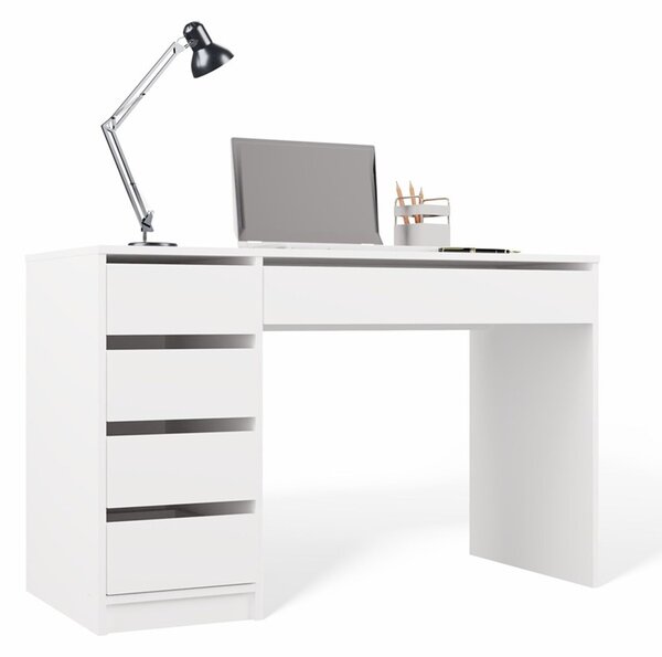 Białe biurko z szufladami 120 cm | Umeblowana.com