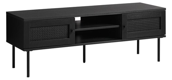 Czarna szafka pod TV w dekorze dębu 120x43 cm Pensacola – Unique Furniture