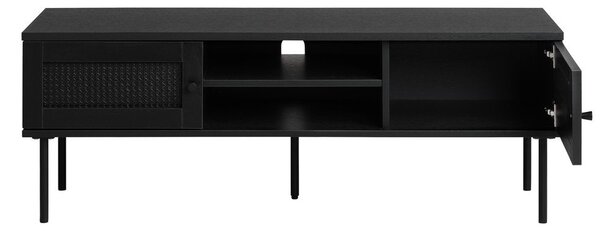 Czarna szafka pod TV w dekorze dębu 120x43 cm Pensacola – Unique Furniture