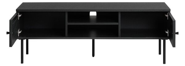 Czarna szafka pod TV w dekorze dębu 120x43 cm Pensacola – Unique Furniture