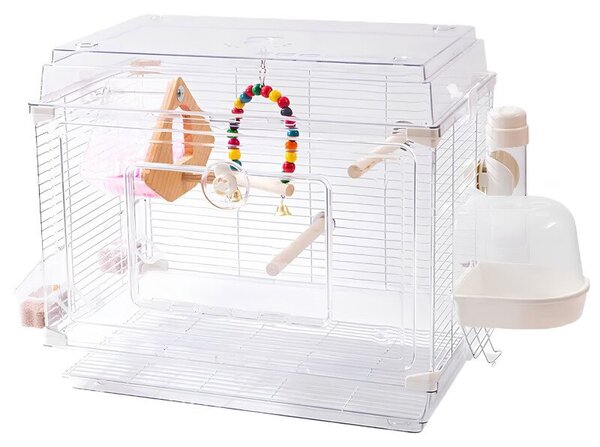 Klatka Dla Ptaków Papug Kanarków 48CM Woliera NUXIE RX10 Akcesoria Żerdzie