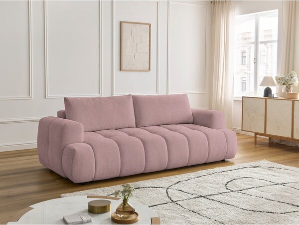 Różowa rozkładana/ze schowkiem sofa 251 cm Fuji – Bobochic Paris