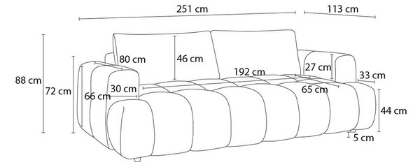 Różowa rozkładana/ze schowkiem sofa 251 cm Fuji – Bobochic Paris