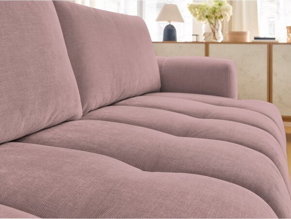Różowa rozkładana/ze schowkiem sofa 251 cm Fuji – Bobochic Paris