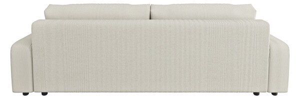 Kremowa sztruksowa rozkładana sofa ze schowkiem 234 cm Sara – Ropez
