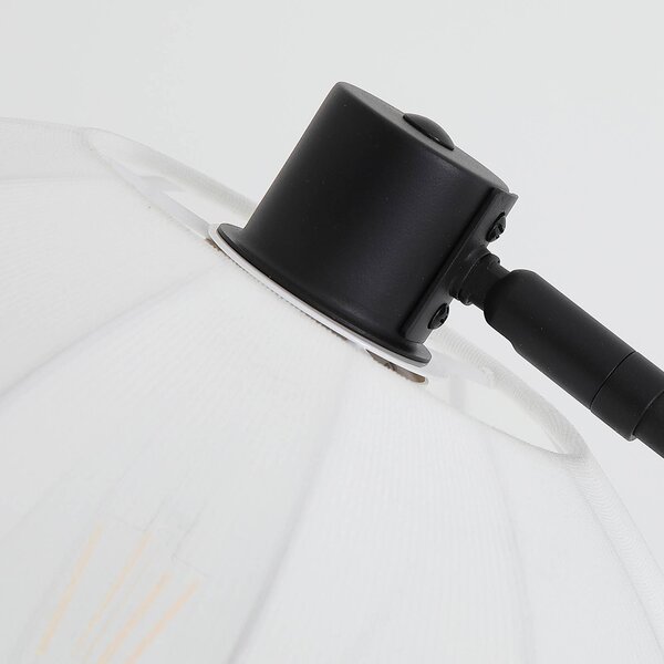 Searchlight Lampa stojąca Radiant, czarno-biała, wysokość 156 cm, metal/tkanina Radiant, czarny, salon / jadalnia, metal