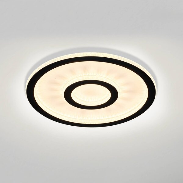 Searchlight Lampa sufitowa Roundel, możliwość ściemniania, biały / opal, salon / jadalnia, metal, nowoczesny