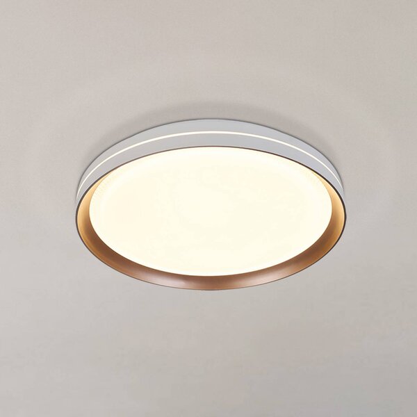 Searchlight Lampa sufitowa Saucer, możliwość ściemniania, biały / opal, salon / jadalnia, metal, nowoczesny