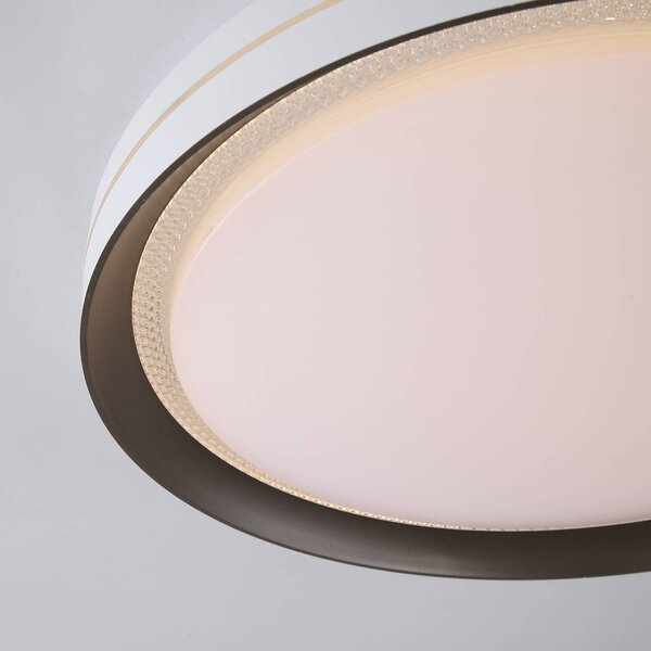 Searchlight Lampa sufitowa Saucer, możliwość ściemniania, biały / opal, salon / jadalnia, metal, nowoczesny