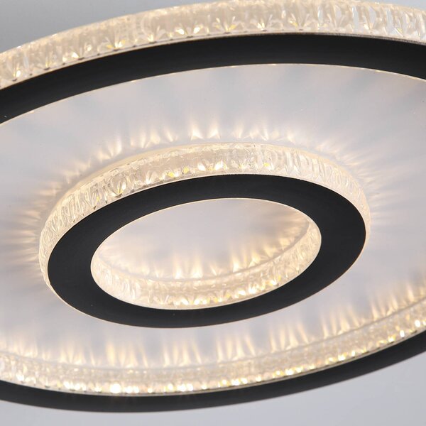 Searchlight Lampa sufitowa Roundel, możliwość ściemniania, biały / opal, salon / jadalnia, metal, nowoczesny