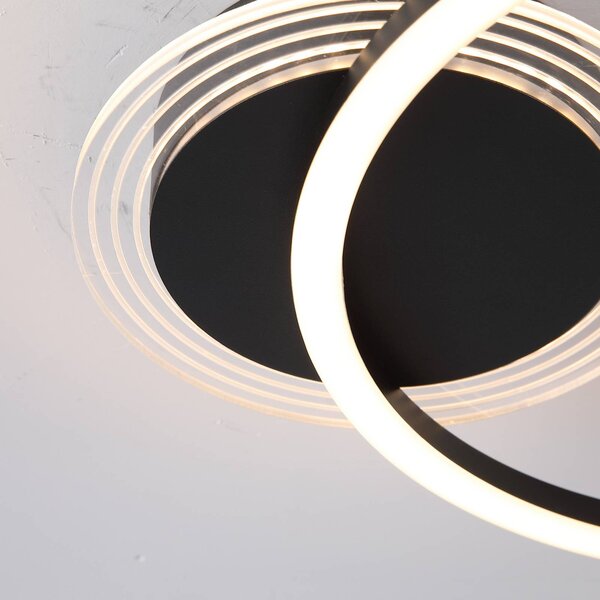 Searchlight Lampa sufitowa Contour, możliwość ściemniania, czarny, salon / jadalnia, metal, nowoczesny
