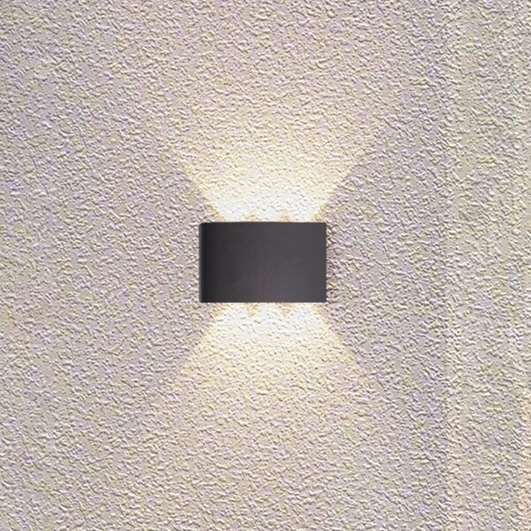 Searchlight Kinkiet zewnętrzny Shadows, czarny, aluminium, nowoczesny