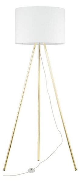Lampa podłogowa TK Lighting UMBERTO 6637 biało-złota, klosz 50 cm, wys. 150 cm, E27, nowoczesna do salonu i sypialni