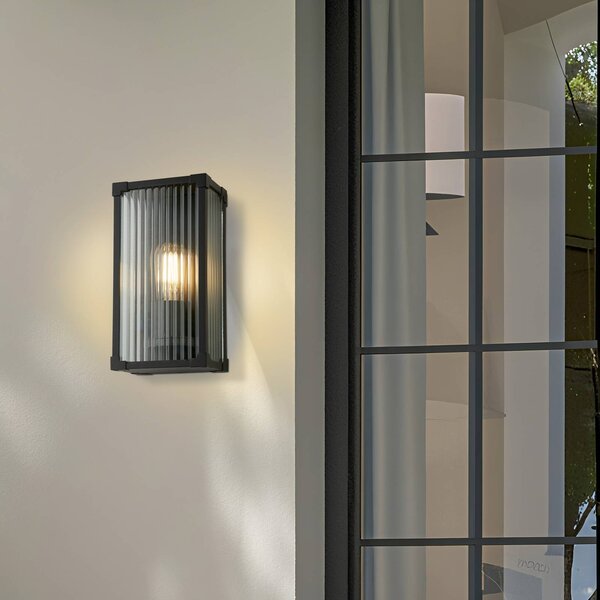 Searchlight Kinkiet zewnętrzny Cincinnati, czarny, aluminium, nowoczesny