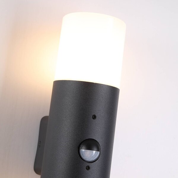 Searchlight Kinkiet zewnętrzny Cannes, wysokość 30 cm, czarno-biały, 2-punktowa, z Cannes, czarny, aluminium, nowoczesny