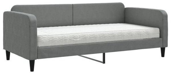 Sofa z materacem do spania, ciemnoszara, 90x200 cm, tkanina