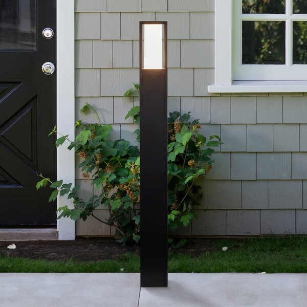 Searchlight Słupek oświetleniowy Avenue, czarna, wysokość 73 cm, metalowa Avenue, czarny, aluminium, nowoczesny