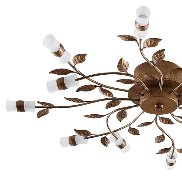 Lampa sufitowa LED Bentas Lindby, brązowy / mosiężny, salon / jadalnia, metal, florentyński