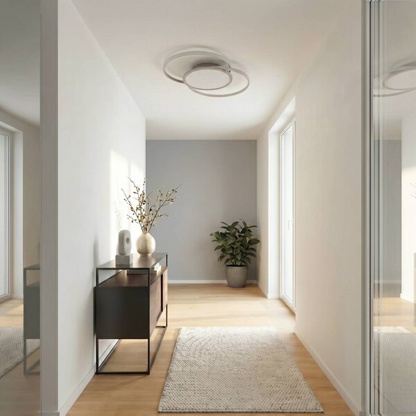 Lampa sufitowa LED Senne Lucande, możliwość ściemniania, aluminiowy / szary / cynkowy, sypialnia, metal, nowoczesny
