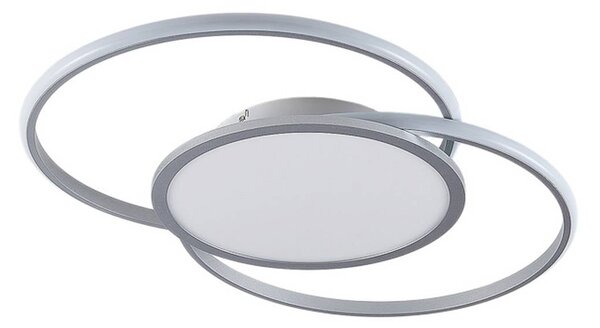 Lampa sufitowa LED Senne Lucande, możliwość ściemniania, aluminiowy / szary / cynkowy, sypialnia, metal, nowoczesny