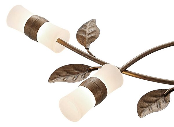 Lampa sufitowa LED Bentas Lindby, brązowy / mosiężny, salon / jadalnia, metal, florentyński