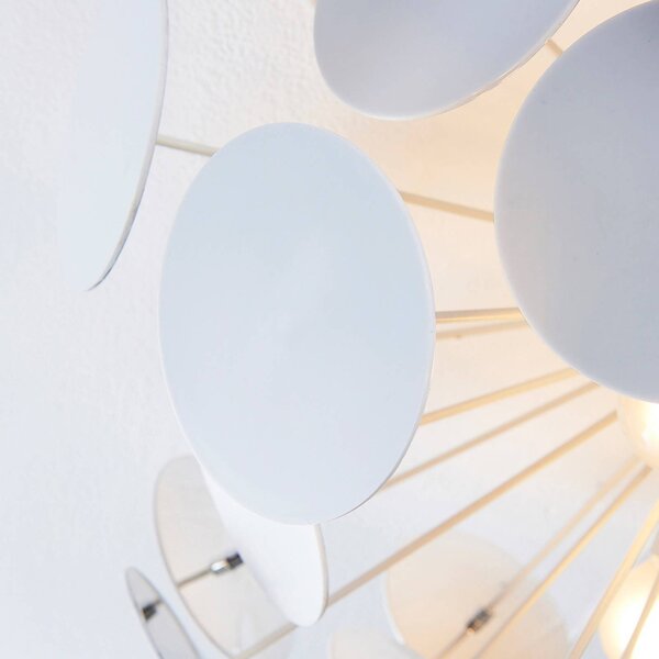 Lampa sufitowa Kinan Lindby, możliwość ściemniania, biały / opal, salon / jadalnia, tworzywo sztuczne, nowoczesny