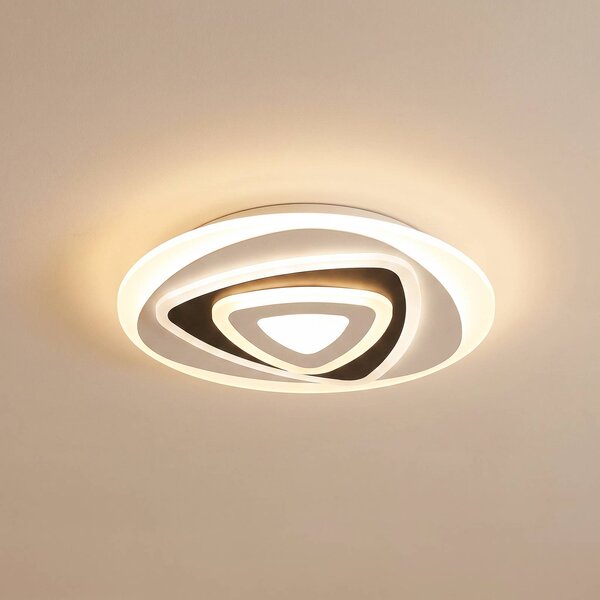 Lampa sufitowa LED Rebeka Lindby, możliwość ściemniania, biały / opal, salon / jadalnia, tworzywo sztuczne, nowoczesny