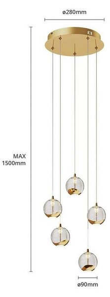 Lampa wisząca szklana Hayley Lucande, przezroczysty / transparentny, salon / jadalnia, szkło, nowoczesny