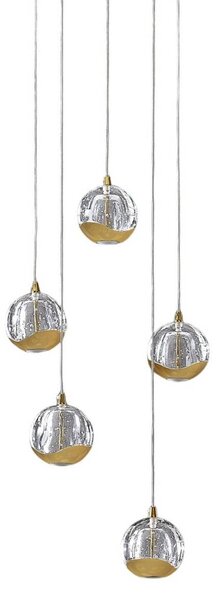 Lampa wisząca szklana Hayley Lucande, przezroczysty / transparentny, salon / jadalnia, szkło, nowoczesny
