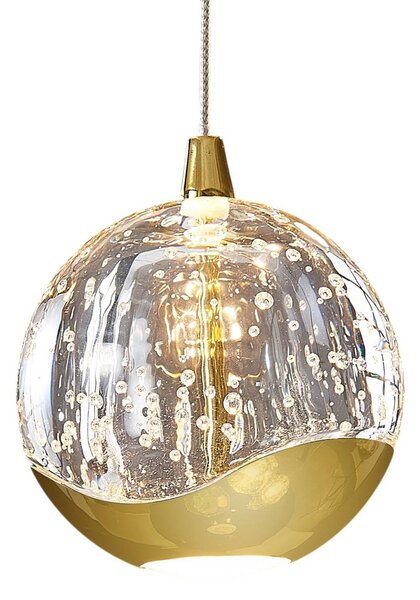 Lampa wisząca szklana Hayley Lucande, przezroczysty / transparentny, salon / jadalnia, szkło, nowoczesny