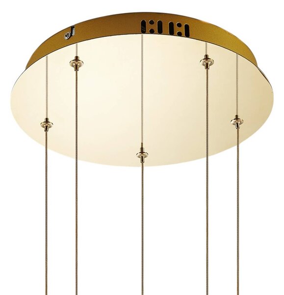 Lampa wisząca szklana Hayley Lucande, przezroczysty / transparentny, salon / jadalnia, szkło, nowoczesny