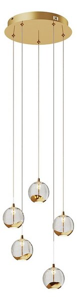 Lampa wisząca szklana Hayley Lucande, przezroczysty / transparentny, salon / jadalnia, szkło, nowoczesny