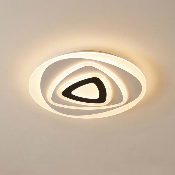 Lampa sufitowa LED Rebeka Lindby, możliwość ściemniania, biały / opal, salon / jadalnia, tworzywo sztuczne, nowoczesny