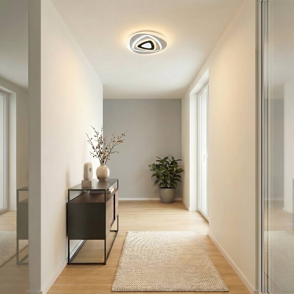 Lampa sufitowa LED Rebeka Lindby, możliwość ściemniania, biały / opal, salon / jadalnia, tworzywo sztuczne, nowoczesny