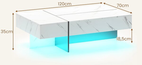 Nowoczesny stolik kawowy z oświetleniem LED