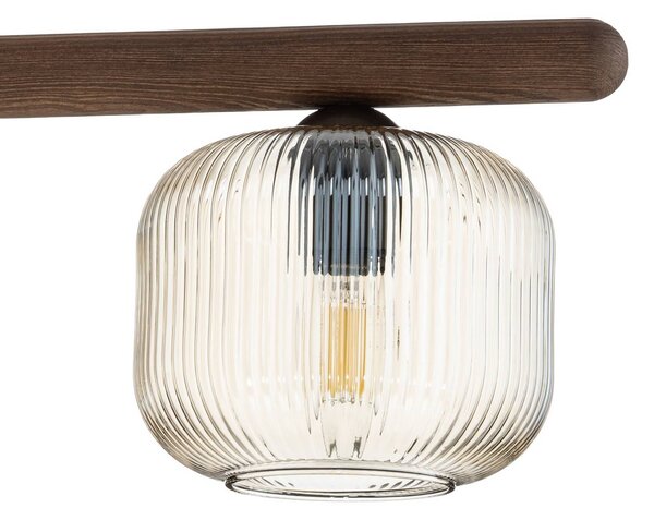 Lampa wisząca szklana Salvia TK Lighting, możliwość ściemniania, ciemne drewno, salon / jadalnia, drewno