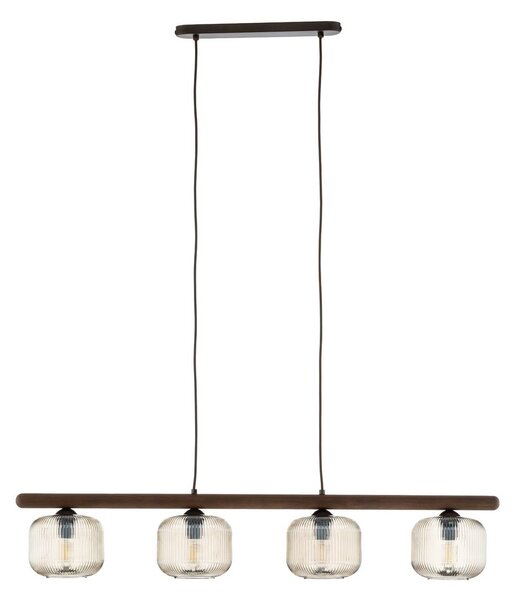Lampa wisząca szklana Salvia TK Lighting, możliwość ściemniania, ciemne drewno, salon / jadalnia, drewno