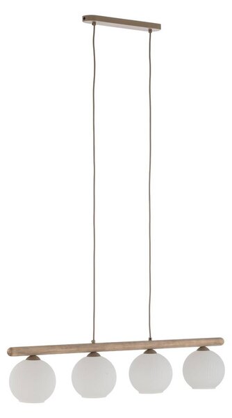 Lampa wisząca szklana Virlo TK Lighting, możliwość ściemniania, jasne drewno, salon / jadalnia, szkło