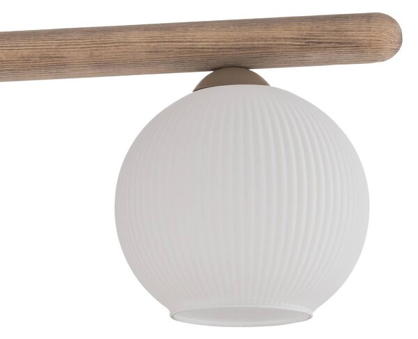 Lampa wisząca szklana Virlo TK Lighting, możliwość ściemniania, jasne drewno, salon / jadalnia, szkło