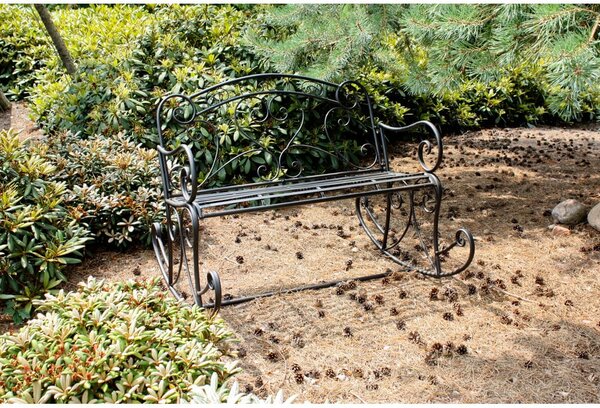Czarna metalowa ławka ogrodowa Dares – Garden Pleasure