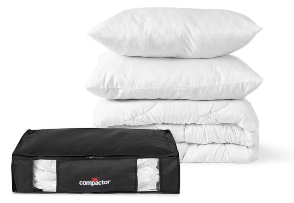 Czarny pojemnik na ubrania pod łóżko Compactor XXL Black Edition 3D, 145 l