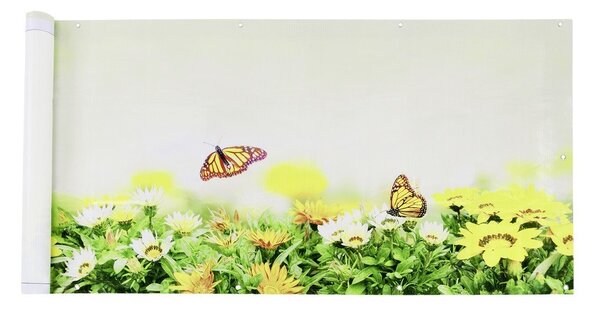 Żółto-zielona plastikowa osłona balkonowa 500x85 cm Butterfly – Maximex