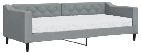 Sofa z materacem do spania, jasnoszara, 80x200 cm, tkanina